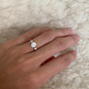 Rose Gold Plated 3-Stone Ring with Swarovski Zirconia